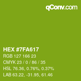 Color code: HEX #7FA617 | qconv.com