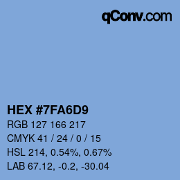 Color code: HEX #7FA6D9 | qconv.com