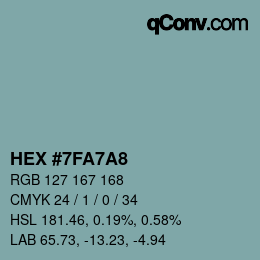 カラーコード: HEX #7FA7A8 | qconv.com