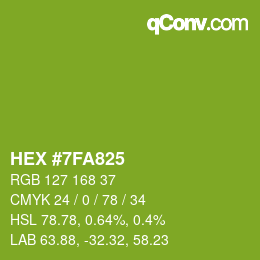 Color code: HEX #7FA825 | qconv.com