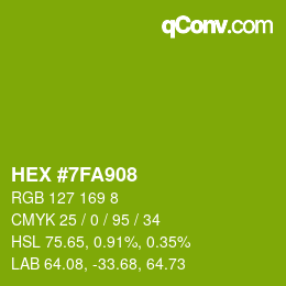 カラーコード: HEX #7FA908 | qconv.com
