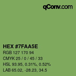 Farbcode: HEX #7FAA5E | qconv.com