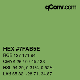 Código de color: HEX #7FAB5E | qconv.com