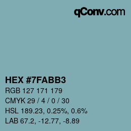 Farbcode: HEX #7FABB3 | qconv.com
