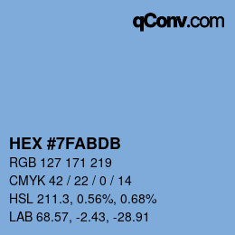 カラーコード: HEX #7FABDB | qconv.com