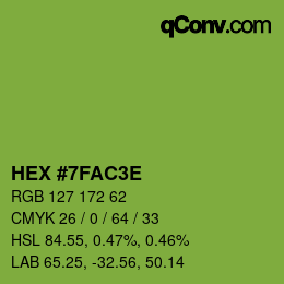 Color code: HEX #7FAC3E | qconv.com