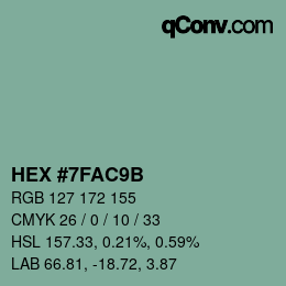 カラーコード: HEX #7FAC9B | qconv.com