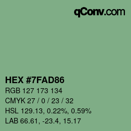 颜色代码: HEX #7FAD86 | qconv.com