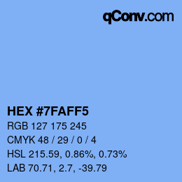 カラーコード: HEX #7FAFF5 | qconv.com