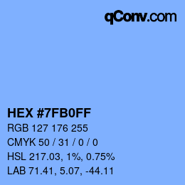 Color code: HEX #7FB0FF | qconv.com