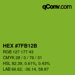 颜色代码: HEX #7FB12B | qconv.com