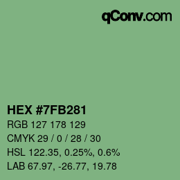 颜色代码: HEX #7FB281 | qconv.com