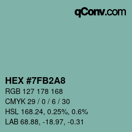 Color code: HEX #7FB2A8 | qconv.com