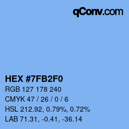 カラーコード: HEX #7FB2F0 | qconv.com