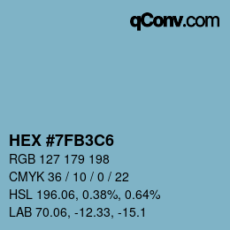 カラーコード: HEX #7FB3C6 | qconv.com