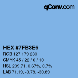 Color code: HEX #7FB3E6 | qconv.com