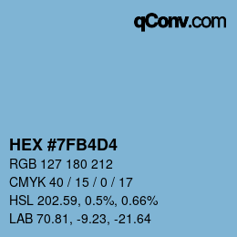 カラーコード: HEX #7FB4D4 | qconv.com