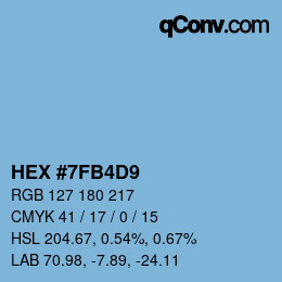 Color code: HEX #7FB4D9 | qconv.com