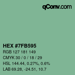 颜色代码: HEX #7FB595 | qconv.com