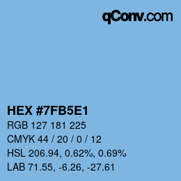 Color code: HEX #7FB5E1 | qconv.com