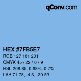 颜色代码: HEX #7FB5E7 | qconv.com