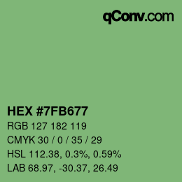 颜色代码: HEX #7FB677 | qconv.com