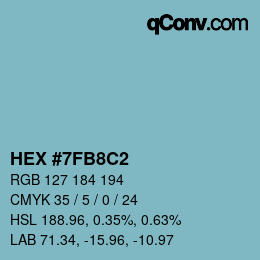 Color code: HEX #7FB8C2 | qconv.com