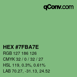 Color code: HEX #7FBA7E | qconv.com