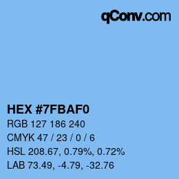 カラーコード: HEX #7FBAF0 | qconv.com