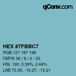 Código de color: HEX #7FBBC7 | qconv.com