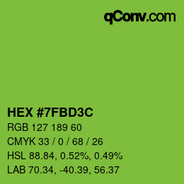 Color code: HEX #7FBD3C | qconv.com