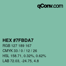 Color code: HEX #7FBDA7 | qconv.com