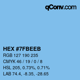 カラーコード: HEX #7FBEEB | qconv.com