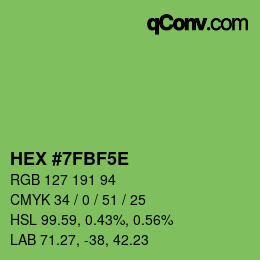 Color code: HEX #7FBF5E | qconv.com