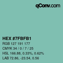 Color code: HEX #7FBFB1 | qconv.com