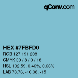 Color code: HEX #7FBFD0 | qconv.com