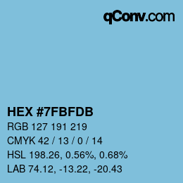 カラーコード: HEX #7FBFDB | qconv.com