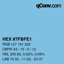 カラーコード: HEX #7FBFE1 | qconv.com