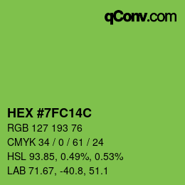 Color code: HEX #7FC14C | qconv.com