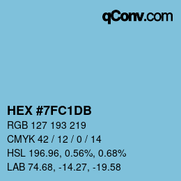 カラーコード: HEX #7FC1DB | qconv.com