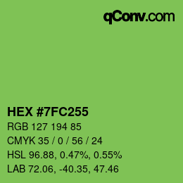 Color code: HEX #7FC255 | qconv.com