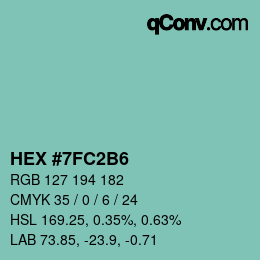 Color code: HEX #7FC2B6 | qconv.com