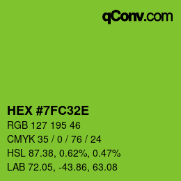カラーコード: HEX #7FC32E | qconv.com