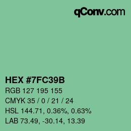 カラーコード: HEX #7FC39B | qconv.com