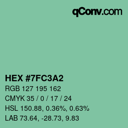 カラーコード: HEX #7FC3A2 | qconv.com