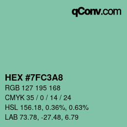 カラーコード: HEX #7FC3A8 | qconv.com