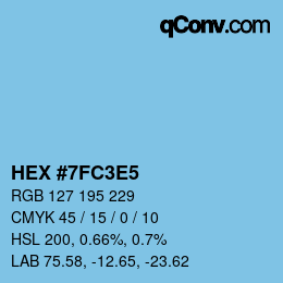 Código de color: HEX #7FC3E5 | qconv.com