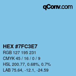 Color code: HEX #7FC3E7 | qconv.com