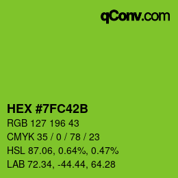 Color code: HEX #7FC42B | qconv.com