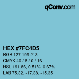 カラーコード: HEX #7FC4D5 | qconv.com